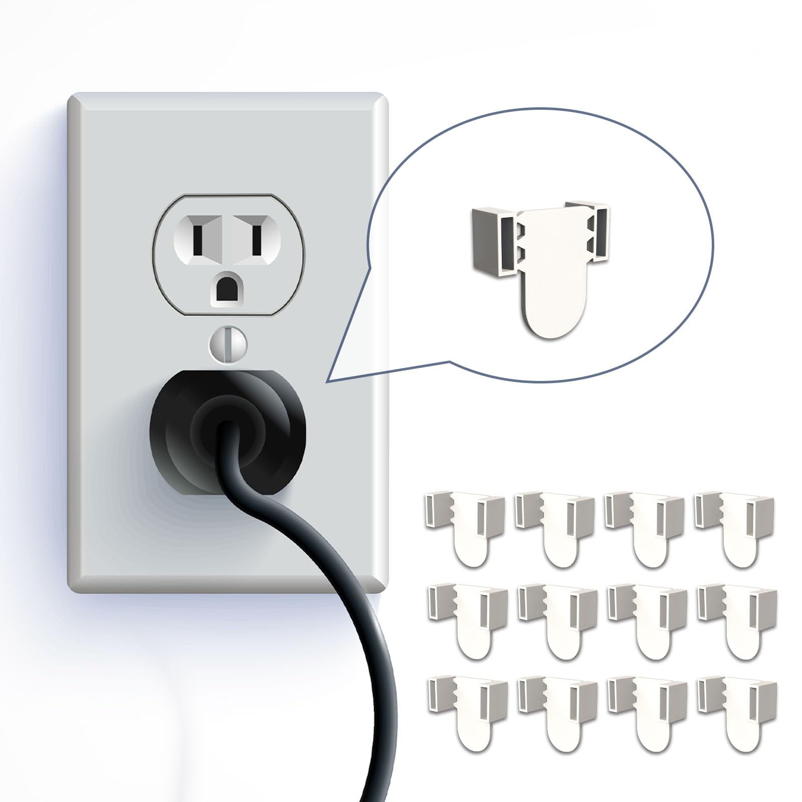Loose plug outlet plug fix to prevent plug from falling out of socket, compatible with most wall plugs, loose plug outlet fix - (13 pcs)