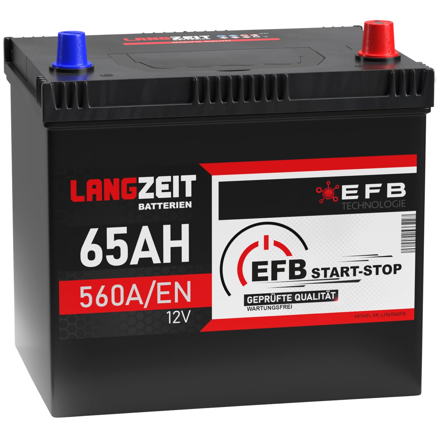 LANGZEIT batteria auto ASIA EFB 65Ah 12V start-stop AFB ECM sostituito 60Ah