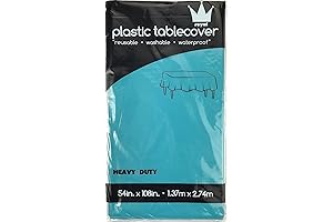 Turquoise Waterproof Plastic Tablecloth for Parties