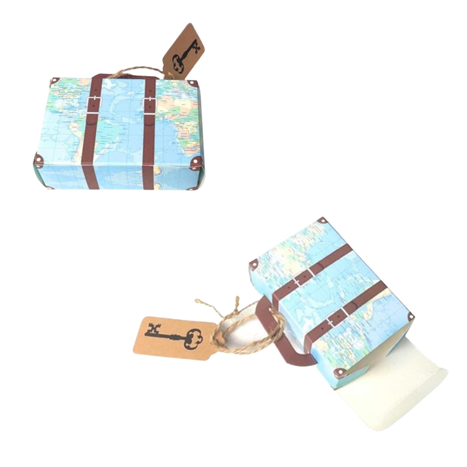 Scatola Di Caramelle In Carta Kraft A Forma Di Valigia Vintage