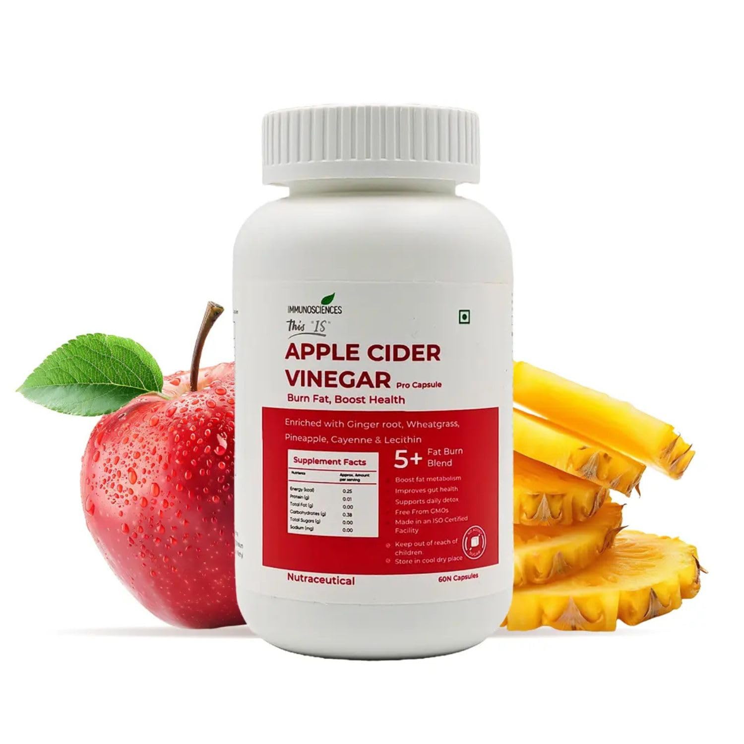 Immunosciences Apple Cider Vinegar Tablets for Weight Management| Organic ACV