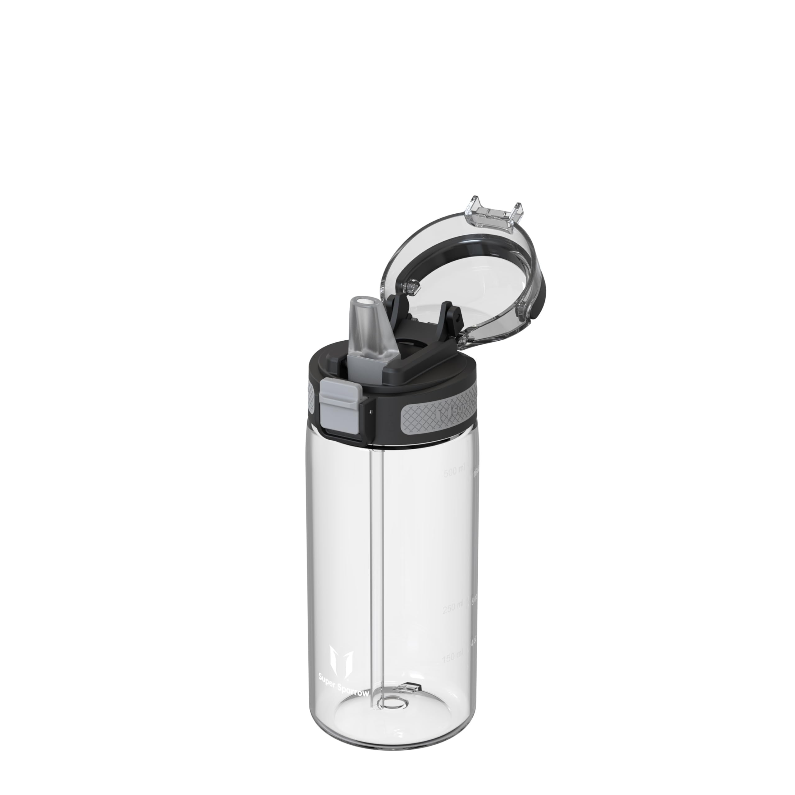 Super Sparrow Borraccia - TouchSip Sportiva Bottiglia - 500ml/750ml/1L - Tritan Senza BPA, a Prova di Perdite - Borracce con Cannuccia Ideale per Scuola e Sport