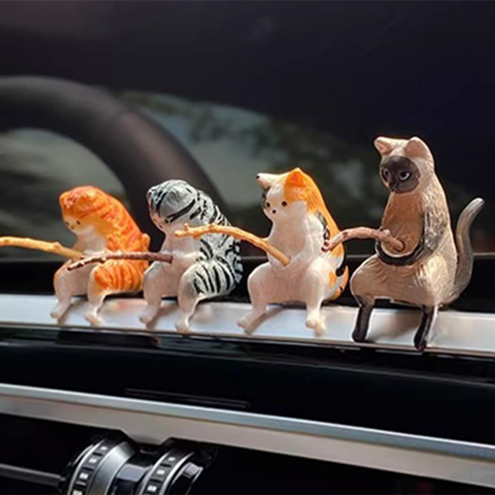 動物の置き物。 楽天市場】猫 ネコ 置物 飾り 水槽 釣り 釣り竿 棚 軽量 可愛い 5個