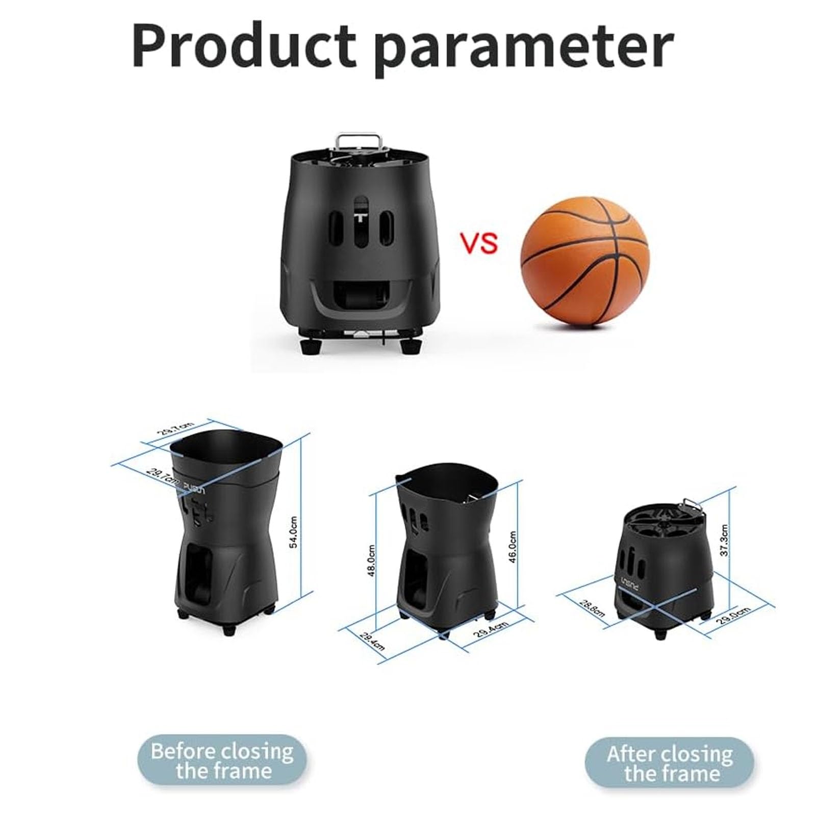 Máquina portátil de pelotas de tenis, herramienta de práctica individual con batería de 3-5 horas de duración, ángulo de servicio de 20-60°, múltiples modos, diseño que ahorra espacio