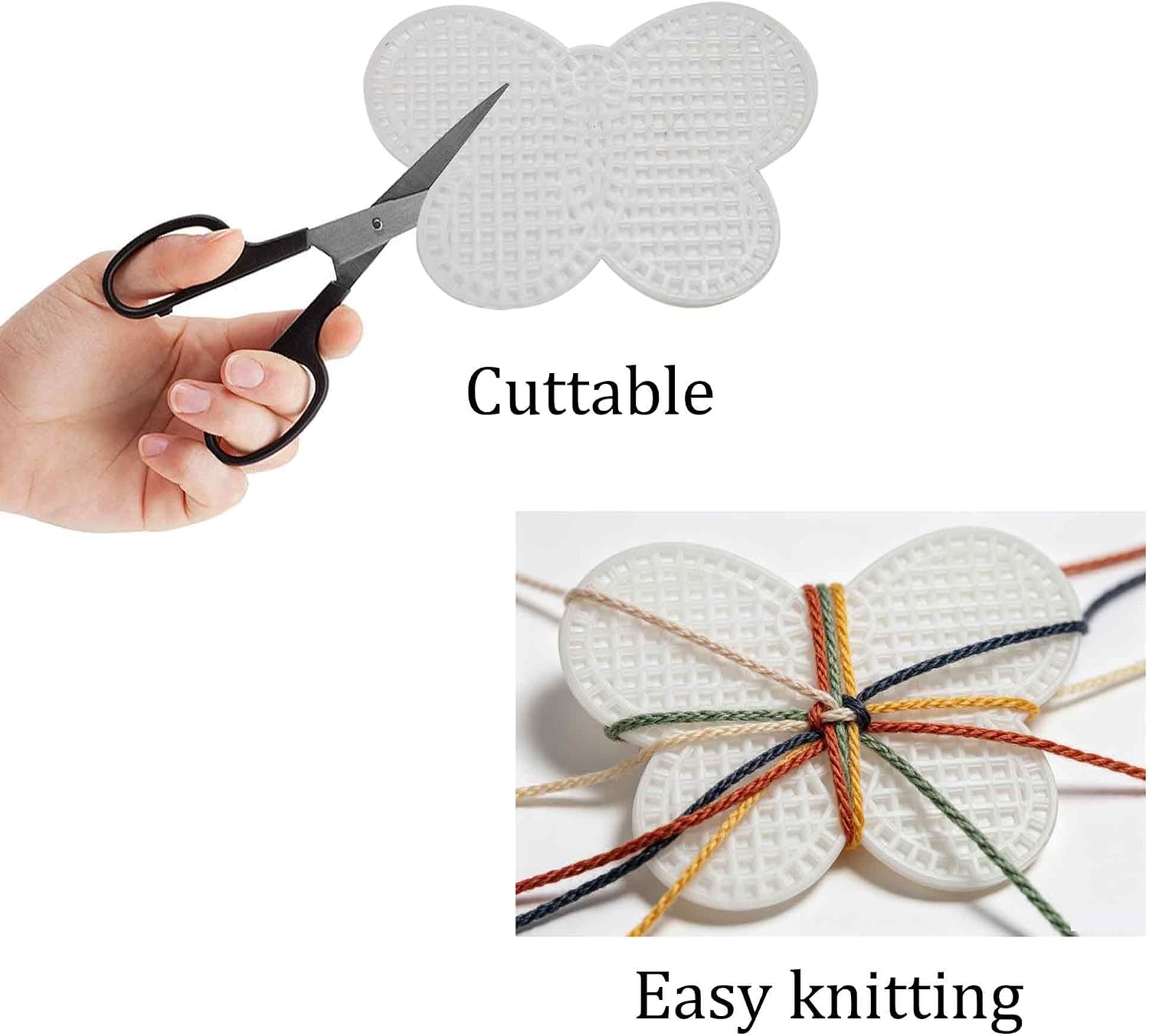 Virello 25Pcs Plastic Canvas Mesh Sheets for Needlepoint, DIY Embroidery, Yarn Crafting and Cross Stitch(Butterfly, Heart, Star, Flower, Square)