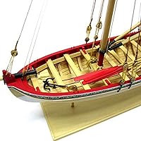 Vista 3 de Model Shipways 18th Century Longboat Kit de modelo de madera 148 Nivel principiante a intermedio Plancha en marco Kit modelo de barco