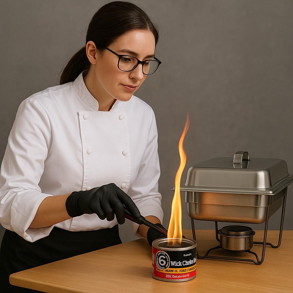 Bidones de combustible, 6 horas de combustión, mecha líquida no inflamable, juego de 12, diseño de tacto frío para equipos de catering
