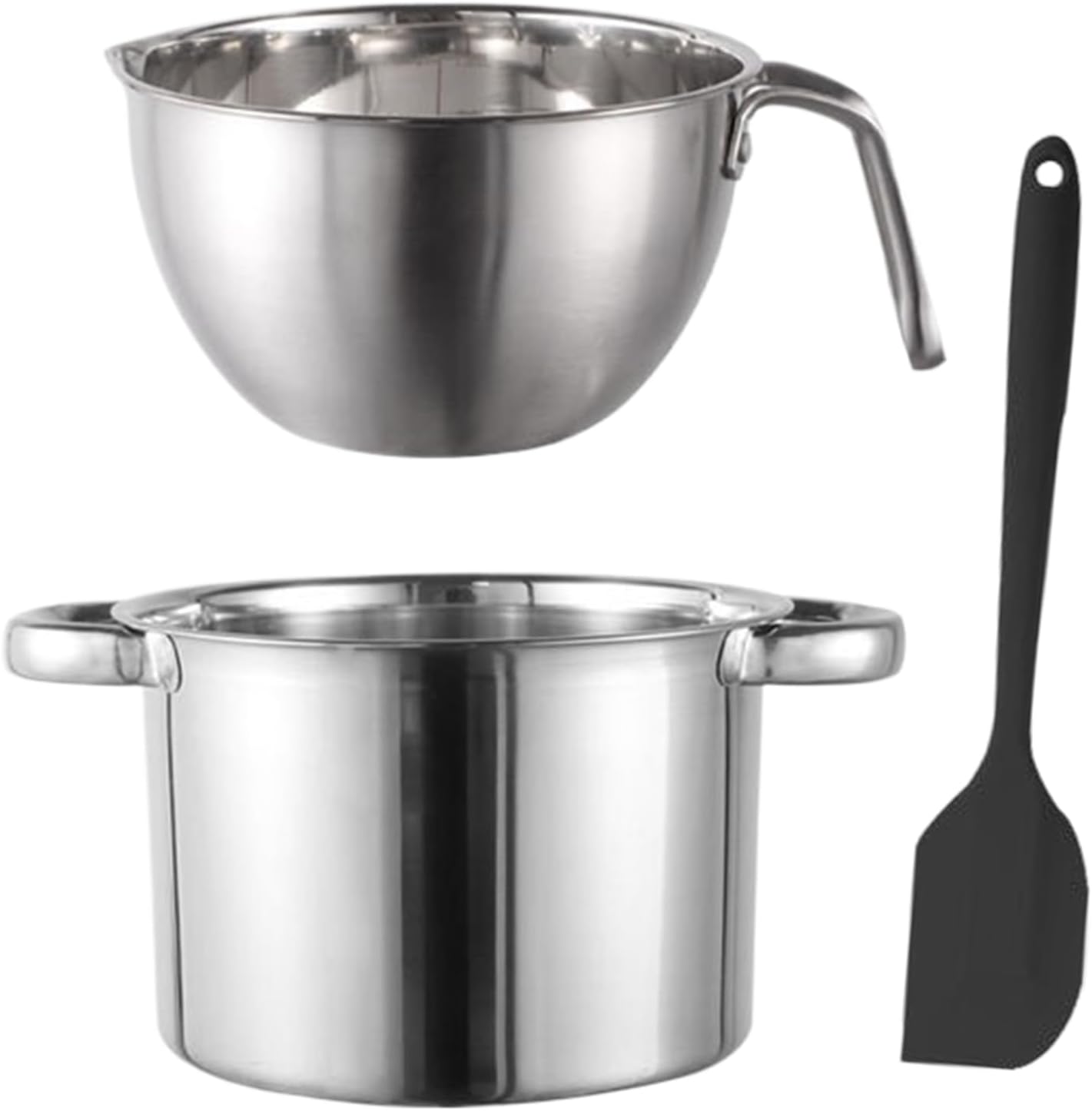 Stainless Steel Double Boiler Melting Pot, With Non-Stick Easy-Clean Bowl, 18x11.3cm, Melting Bowl With Handle, Safe & User-Friendly, Chocolate Foudue Pot, For Butter, Culinary, Kitchen, Restaurant