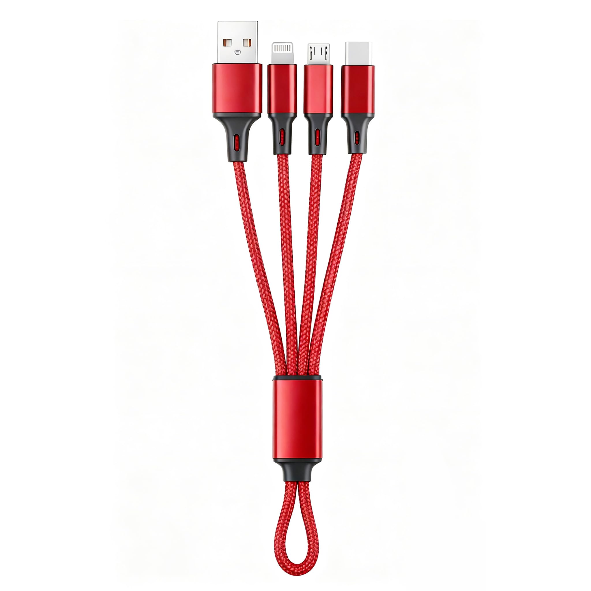 IFLASH Micro-USB/Typ-C-Kabel (3-in-1), 3-in-1-Multi-USB-Ladekabel, kurz, 20,3 cm, Schlüsselanhängerkabel, kompatibel mit Galaxy S10, S9, S8, iPhone 17, 16, 15, 14, 13, 12, XS, Max, XR, 8, 7, 6 Plus