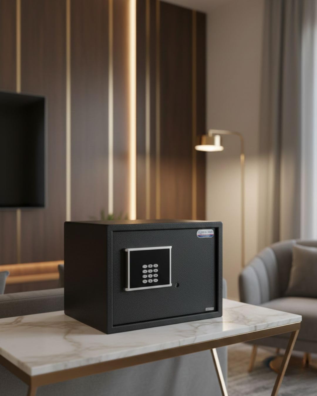 Moonstone 300 Digital Safe for Home | Electronic Locker for Jewellery & Cash | Home Security Safe Box with Keypad | Digital Tijori | Made in India Safe Locker|Black|Pack of 1 1