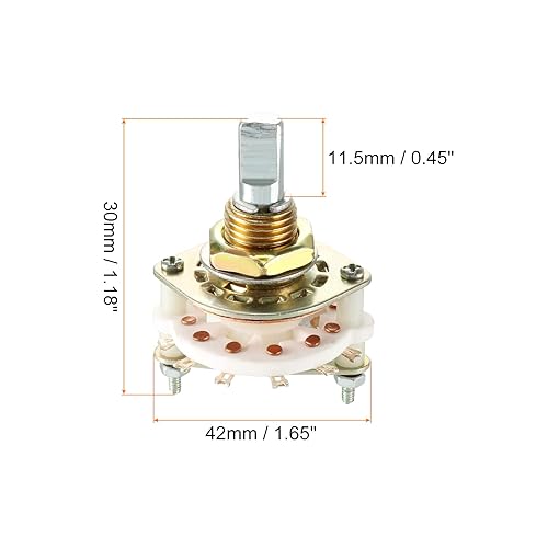 Miniatura 2 de Interruptor giratorio selector de banda 1P6T 1 polo 6 posiciones, cubierta simple [para radio, TV, unidad de control de máquina industrial] - 1
