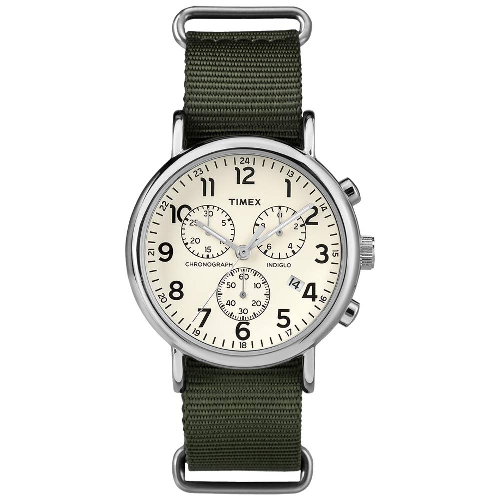 【海外モデル】TIMEX ウィークエンダー クロノグラフ グリーン 40mm 楽天市場】timex ウィークエンダー 40mm クロノグラフ グリーン