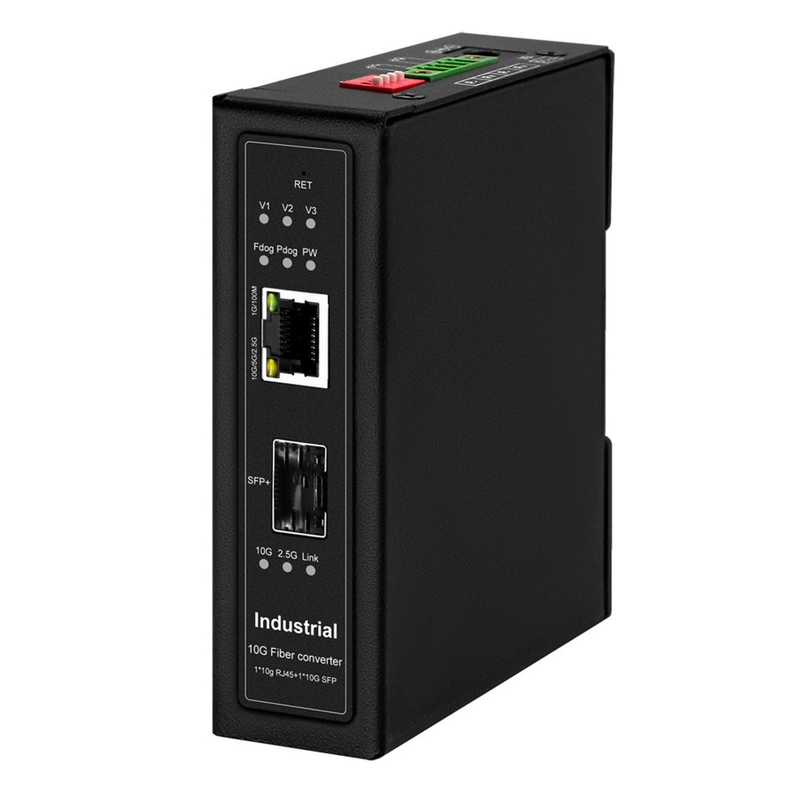 Convertisseurs Ethernet industriels 10G avec gestion Web et double entrée d'alimentation pour environnements difficiles Convertisseurs de fibre poète industrielle