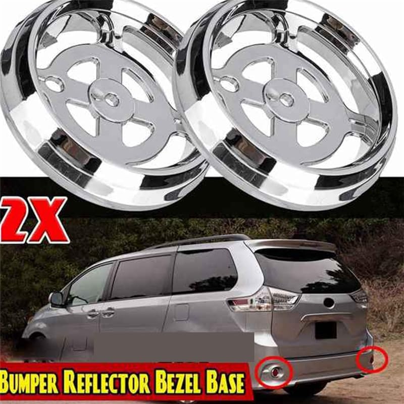 2 Pack Car Rear Bumper Reflector Frame Cover Trim For Toyota Sienna SE 2011-2014 (2)