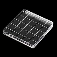 Vista 4 de PATIKIL Bloque de sello acrílico de 2 x 2 pulgadas, bloque de estampado transparente con líneas de cuadrícula, bloques de montaje decorativos
