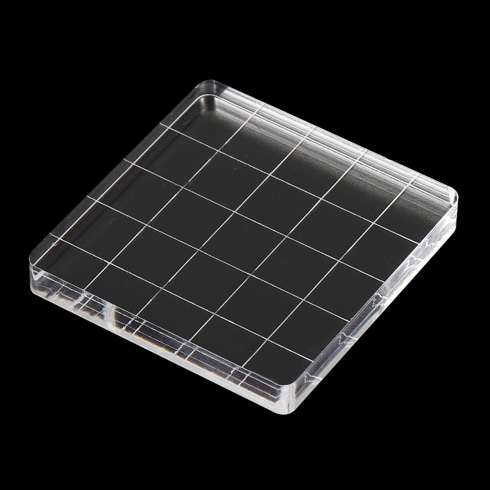PATIKIL 1.2"x1.2" Bloc En Acrylique, 6Pcs Bloc De Tamponnage Transparent Avec Lignes De Grille Blocs De Montage Décoratifs Vague Pour Scrapbooking DIY