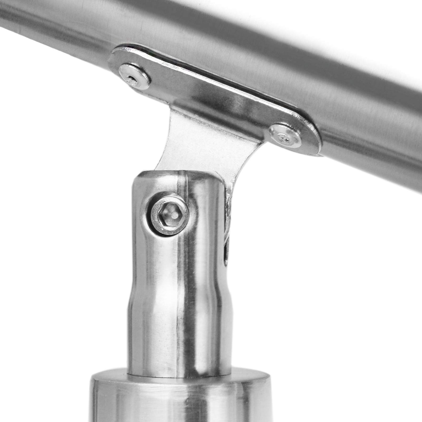LZQ Corrimano in acciaio inox, ringhiera per scale, interni ed esterni, ringhiera in acciaio inox, ringhiera esterna per scale, parapetti, balcone, giardino (180 cm, con 2 barre trasversali)