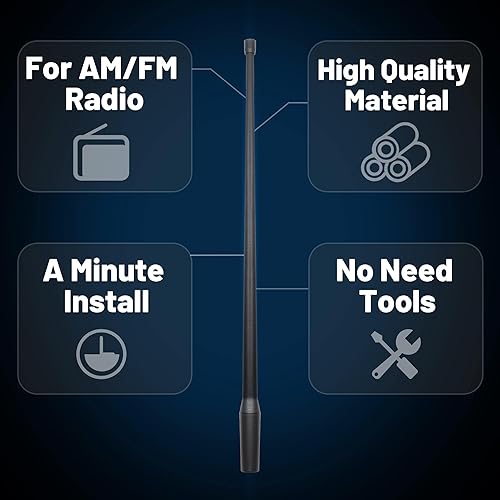 Miniatura 6 de Anina Mástil de antena de 13 pulgadas para Nissan Frontier (1998-2021) Titan (2004-2022) Antena aérea para recepción de señal de radio FMAM a prueba