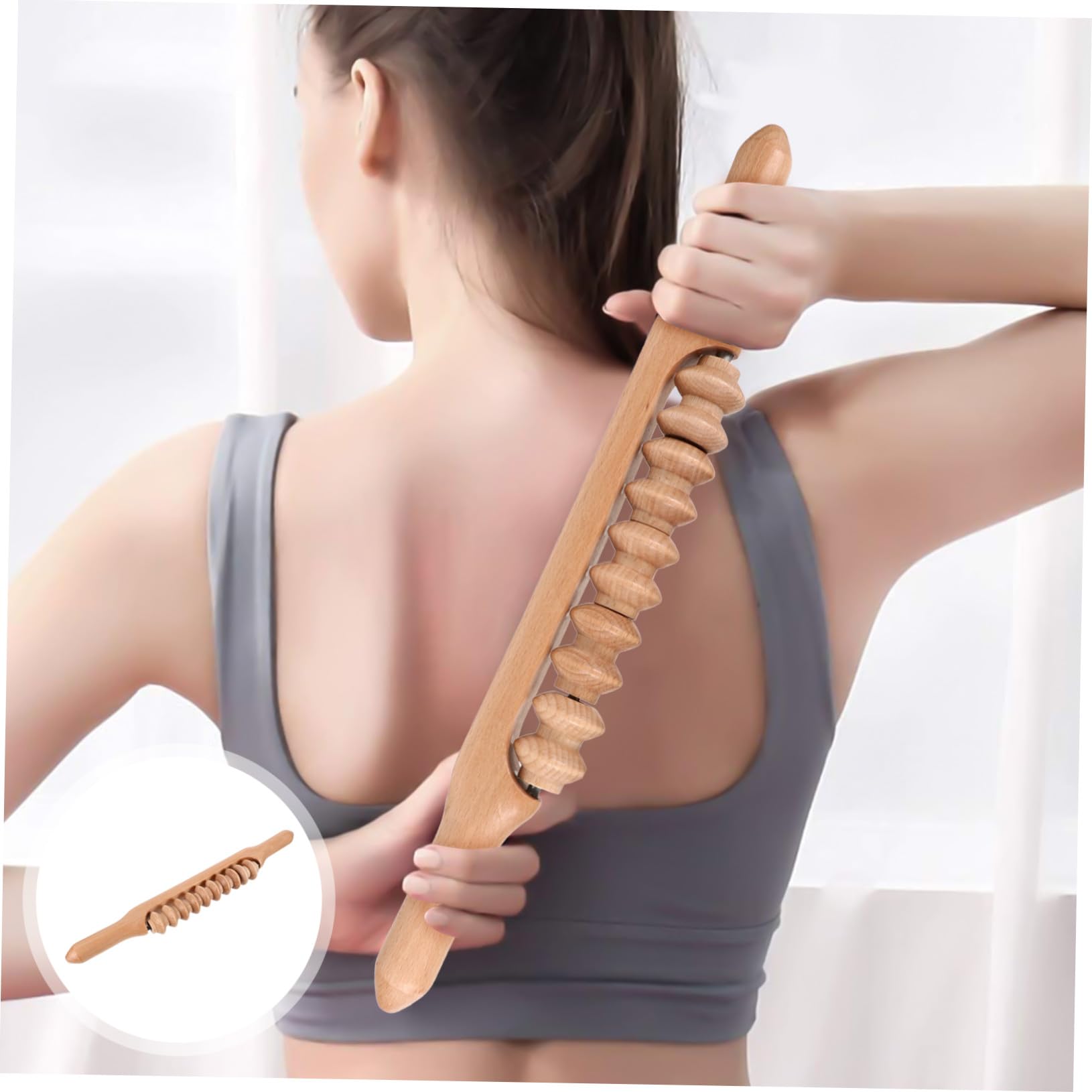 Rodillo de Masaje de Madera para Aumentar la Flexibilidad y Reducir la Fatiga, Herramienta para Hombros y Piel, Adecuado para Deportistas y Atletas