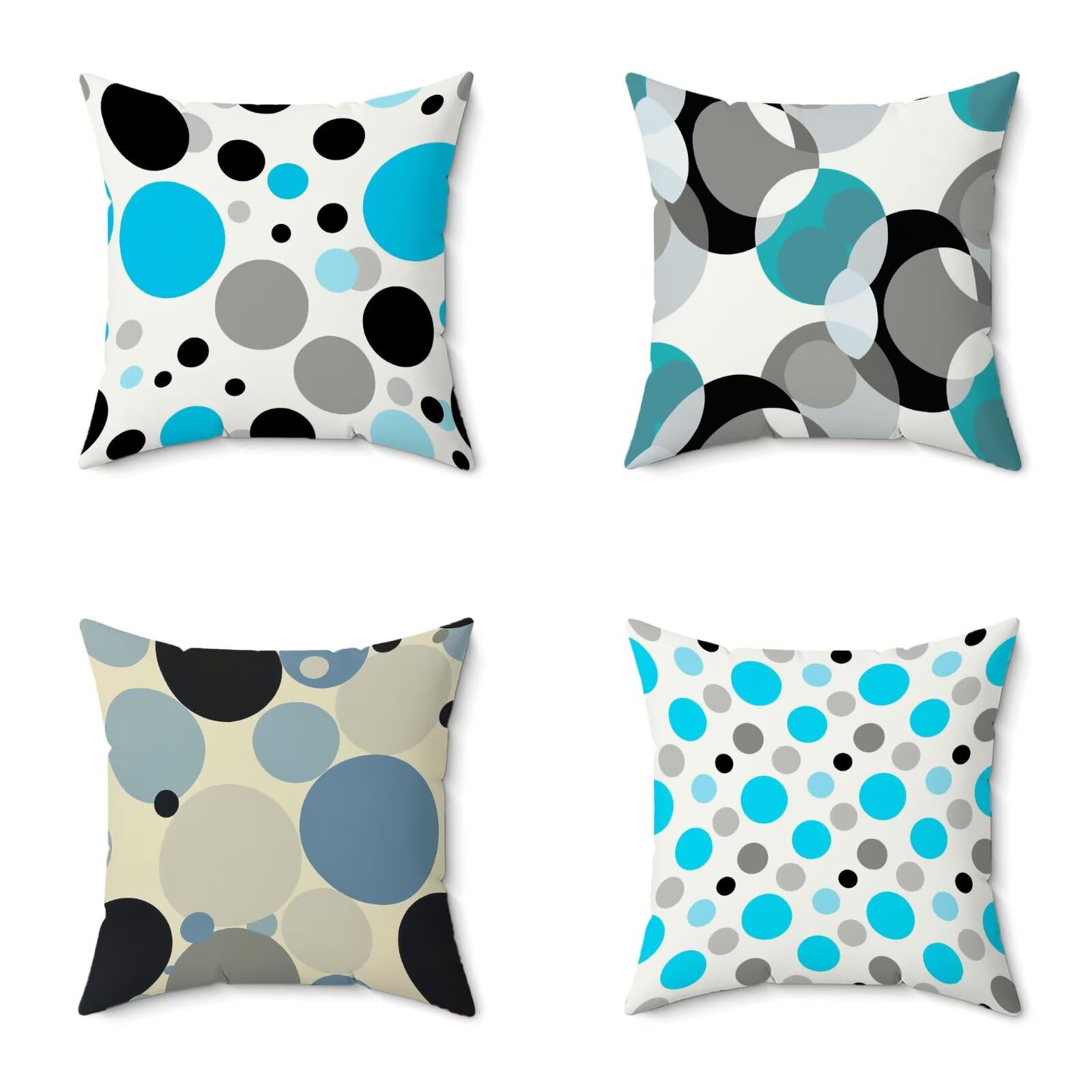 Federe Cuscini Divano 75X75CM Set di 4 Bianco Cuscini Divano SimplicityMotivo Stampa Fronte-retro Design, Impermeabile Lino Retro Federe Copricuscin per Soggiorno Camera Balcone Esterno Decor 9-KZ0