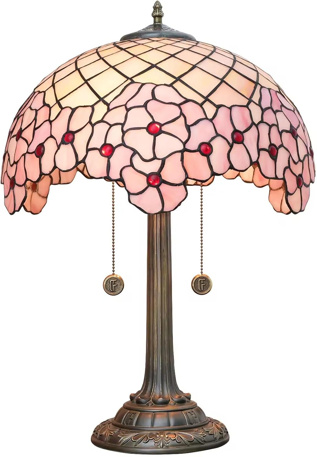 ティファニースタイルのテーブルランプ桜の光ステンドグラスのランプ