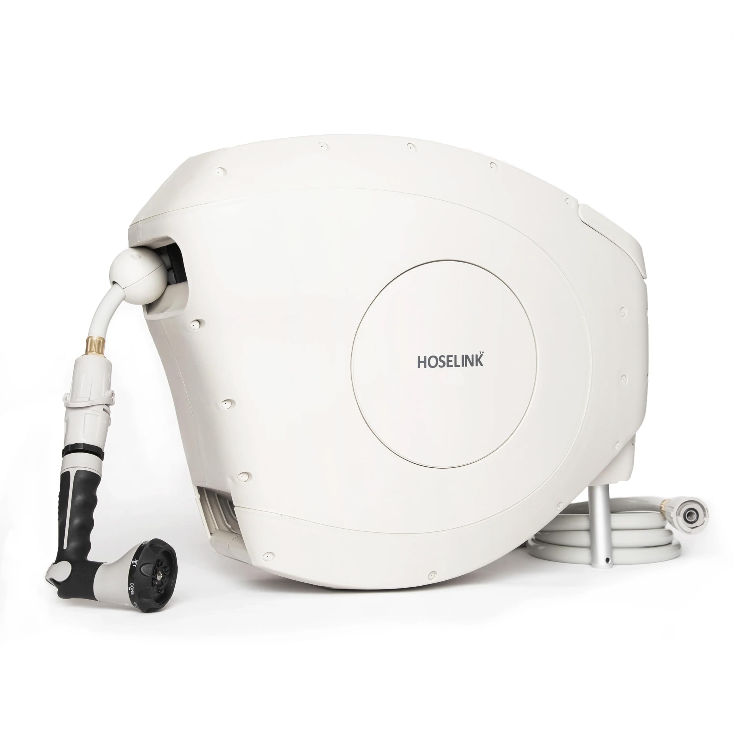 HOSELINK Classic Beige 100ft Automatic Retractable Garden Hose Reel