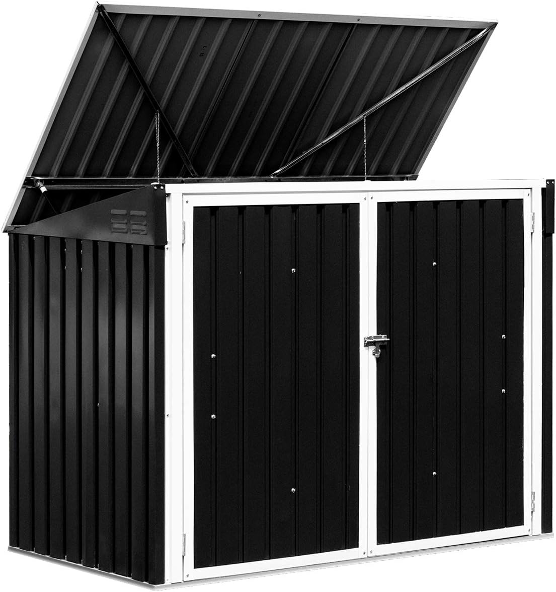 Goplus Horizontal Storage Shed Outdoor, MultiFunction Storage