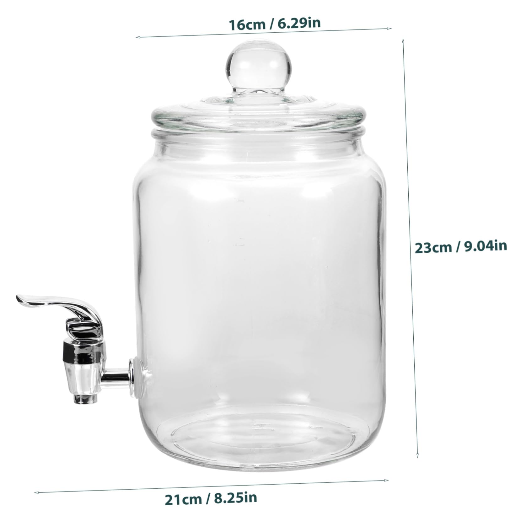 ULTECHNOVO Dispensador de Bebidas con Grifo de Vidrio Claro, Botella para Almacenar Vino con Diseño Simple y Práctico, Adecuado para Uso en Casa o Eventos