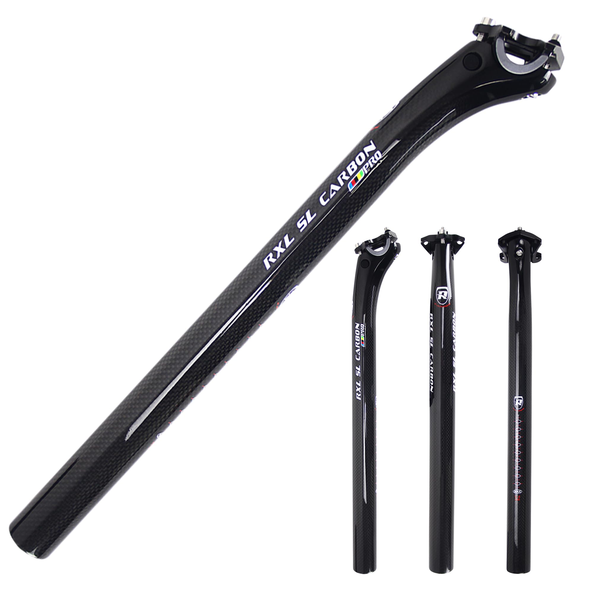 RXL SL tija Bicicleta Carretera Tubo de Asiento de Bicicleta tija Carbono MTB 3K Mate/Brillante 27.2/30.8/31.6mm Offset 25mm