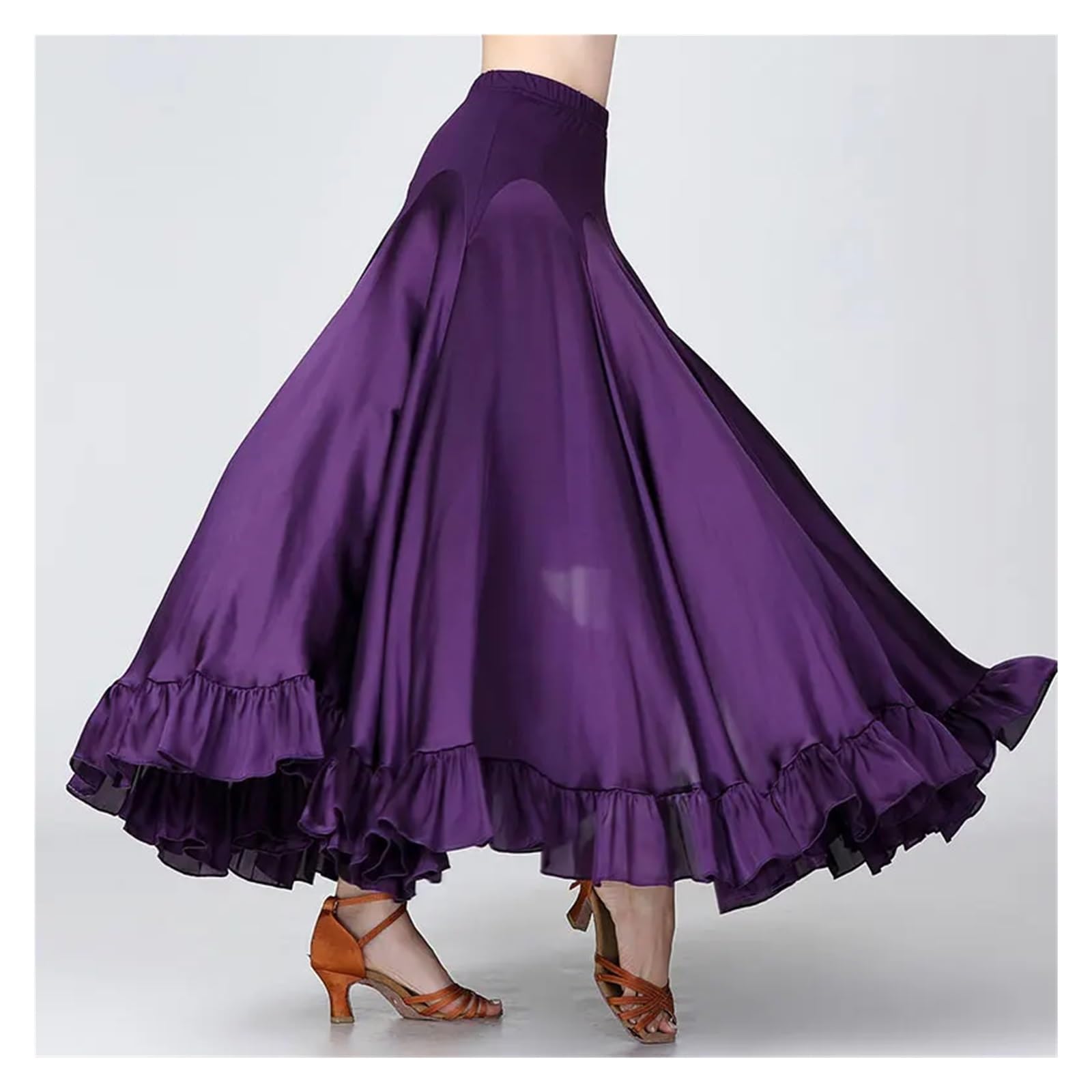 Jupe Longue Femme Jupe de Danse Moderne for Femmes, Jupe de Danse Standard Nationale, Costumes de Danse de Salon, Grandes Jupes Swing, Jupes de Valse de scène