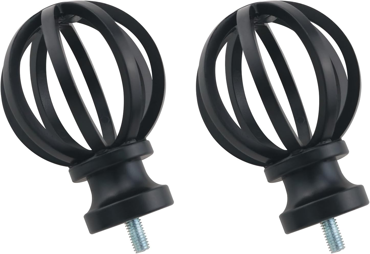 2PCS Spiral Cage Curtain Rod End Caps 5/8 Inch Diameter with M5 Screws Roman Rod Plugs for Offices Living Rooms Bedrooms and Bathrooms