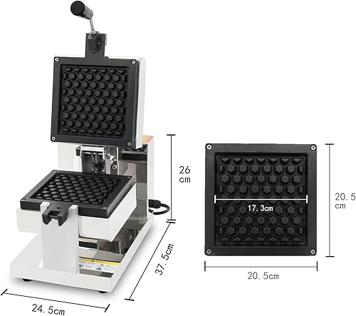 Miniatura 2 de Plancha para hacer gofres comercial máquina rectangular de 1300 W con sartenes reversibles temperatura ajustable y tiempo antiadherente para gofres