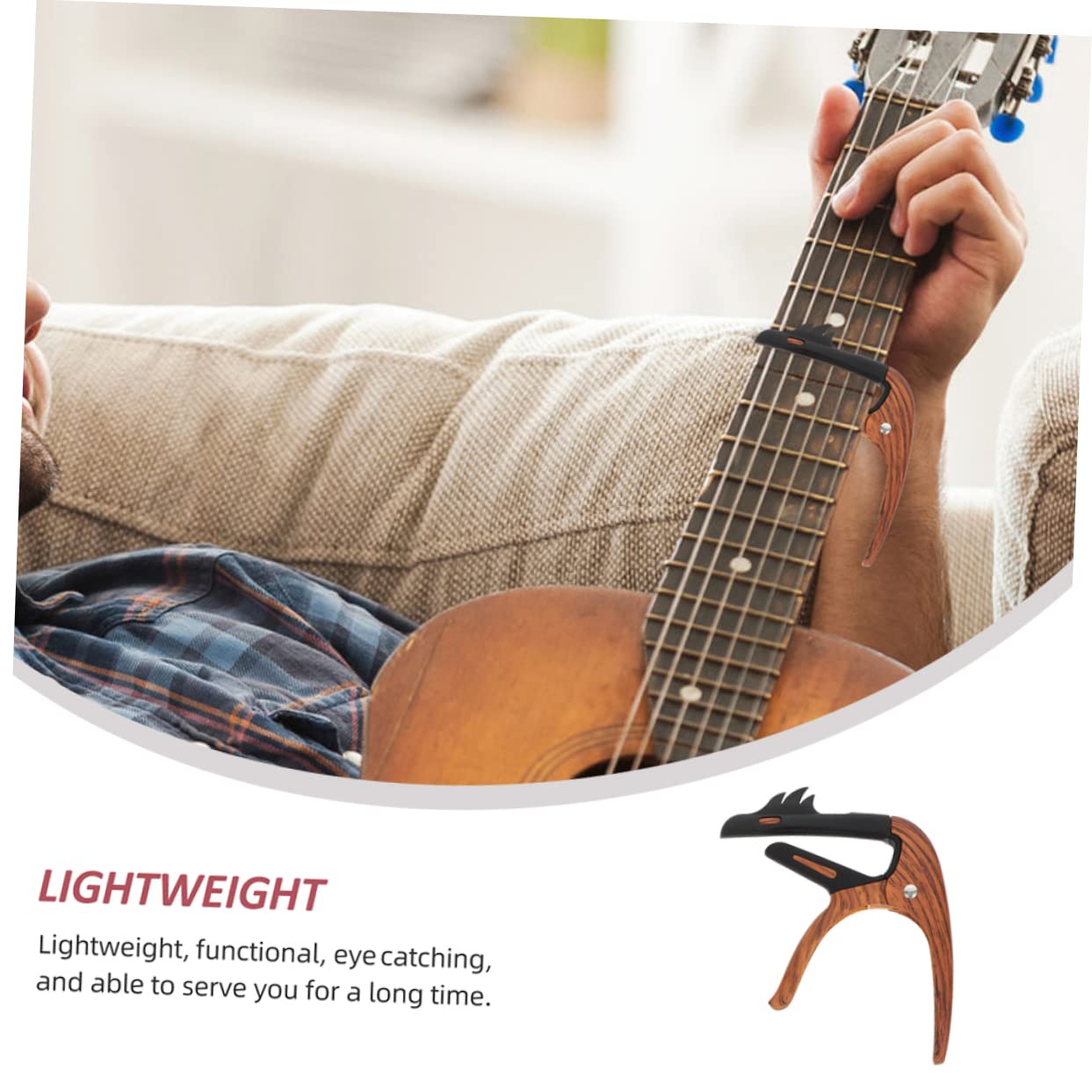 BESTonZON Adornos Metálicos 3 Piezas Cejilla De Guitarra Ukelele Banjo Afinador De Guitarra Partes De Bajo Púas De Guitarra Eléctrica Cejilla Duradera De Zinc Modificar Carpeta Afinación