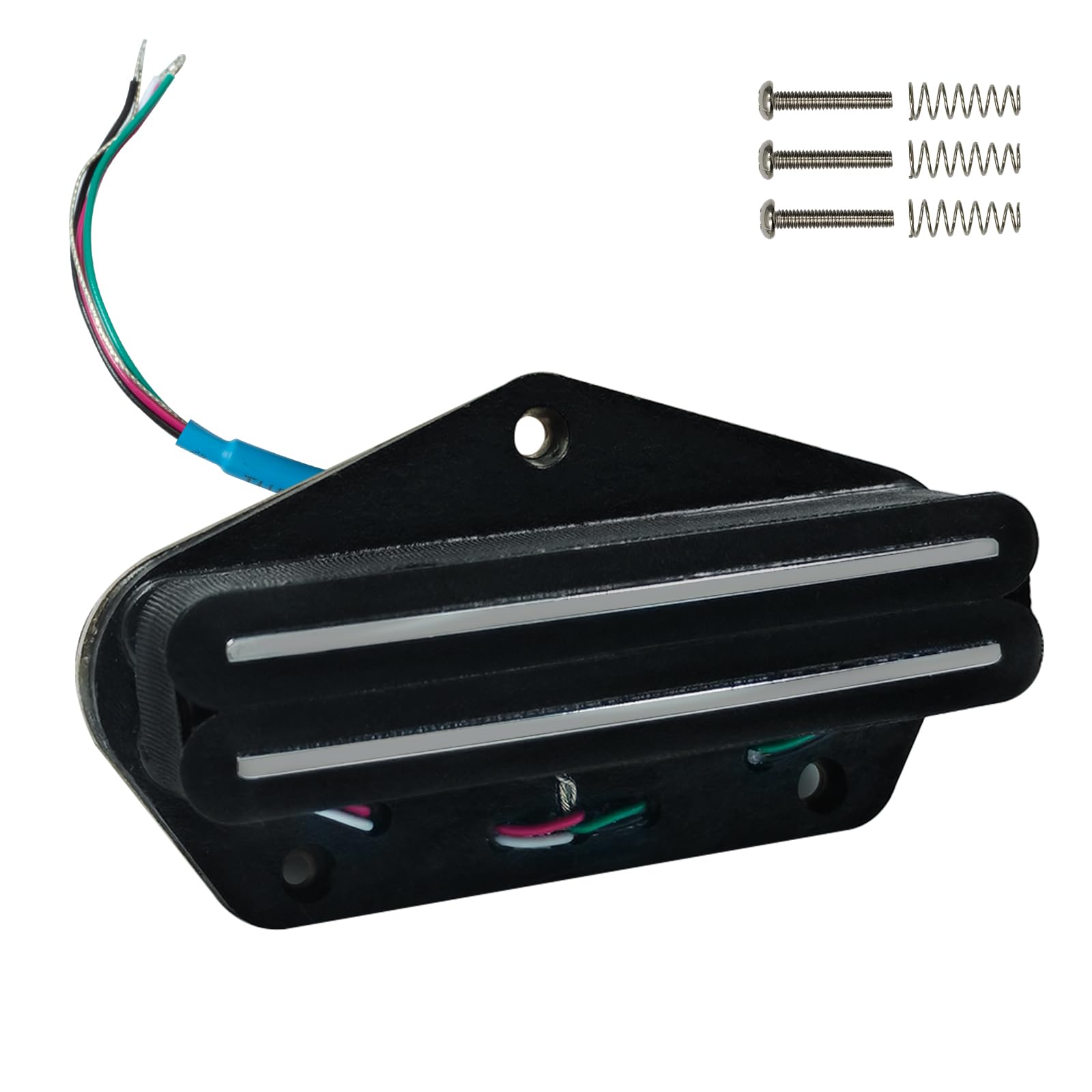 Phrilam Alnico 5 Vintage Dual Rail Tele Style Guitar Pickup Twin Hot Rail Humbucker Double Coil Brigde Pickup with Screws for Replacement,9.1K