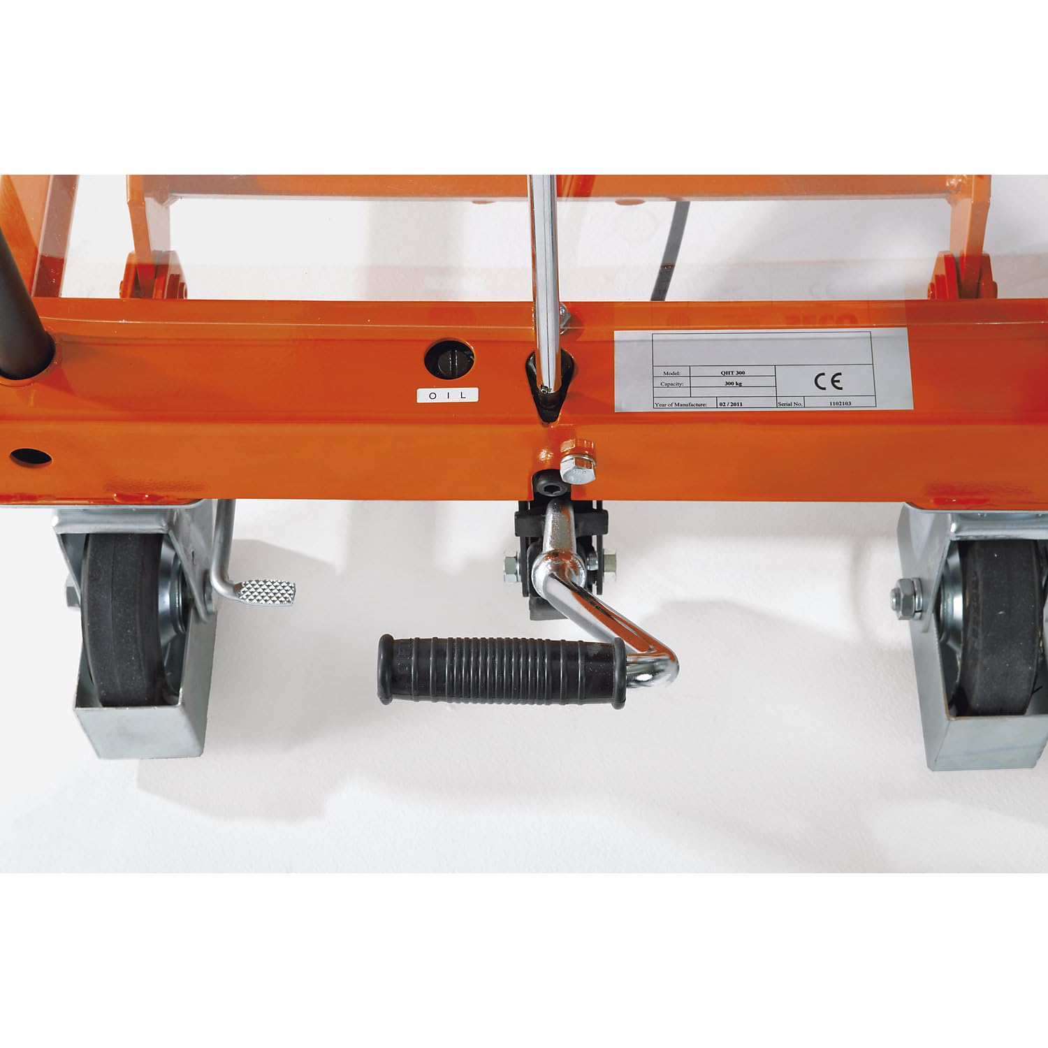 kaiserkraft | Scheren-Hubwagen | Tragfähigkeit 400 kg, Hub je Pedaltritt mit QuickLift 28 mm