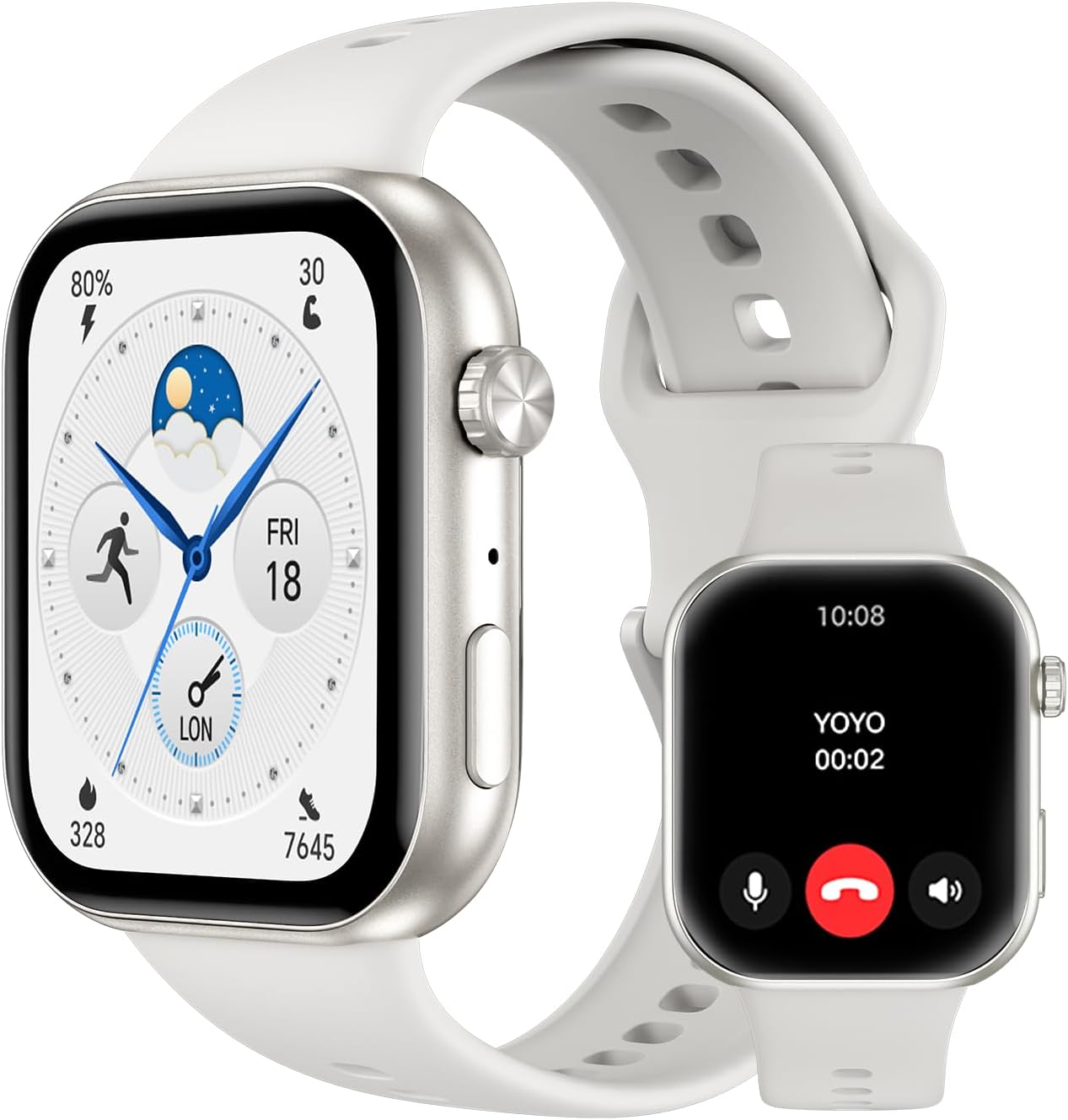 HONOR Choice Watch 2i in white with a clear view of its display and strap.