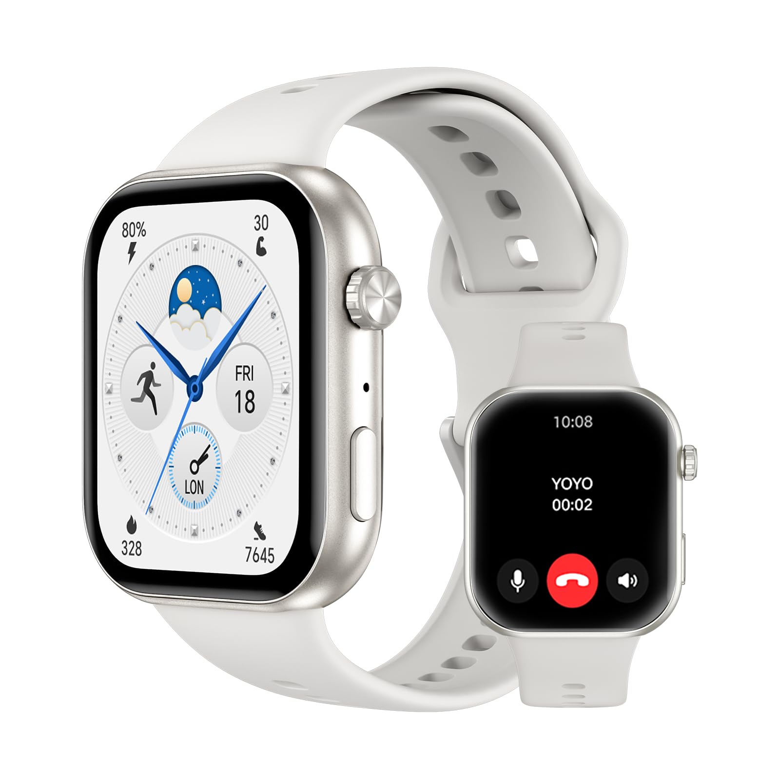 HONOR CHOICE Watch 2i, Bluetooth Calling Smart Watch, AMOLED da 1,85 pollici,14 Giorni di Standy, Spo2, 1ATM, IP68, Compatibile con Android e iOS, Bianco