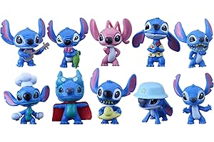 Kids' Delight: 10Pcs Stitch Cake Toppers for Birthday Celebrations