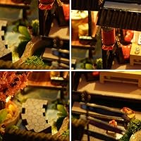 Vista 6 de TOPBSFARNY Casa de muñecas de madera en miniatura japonesa/mar/mercado de casas de coches, kit de casa de muñecas, construcción de villas