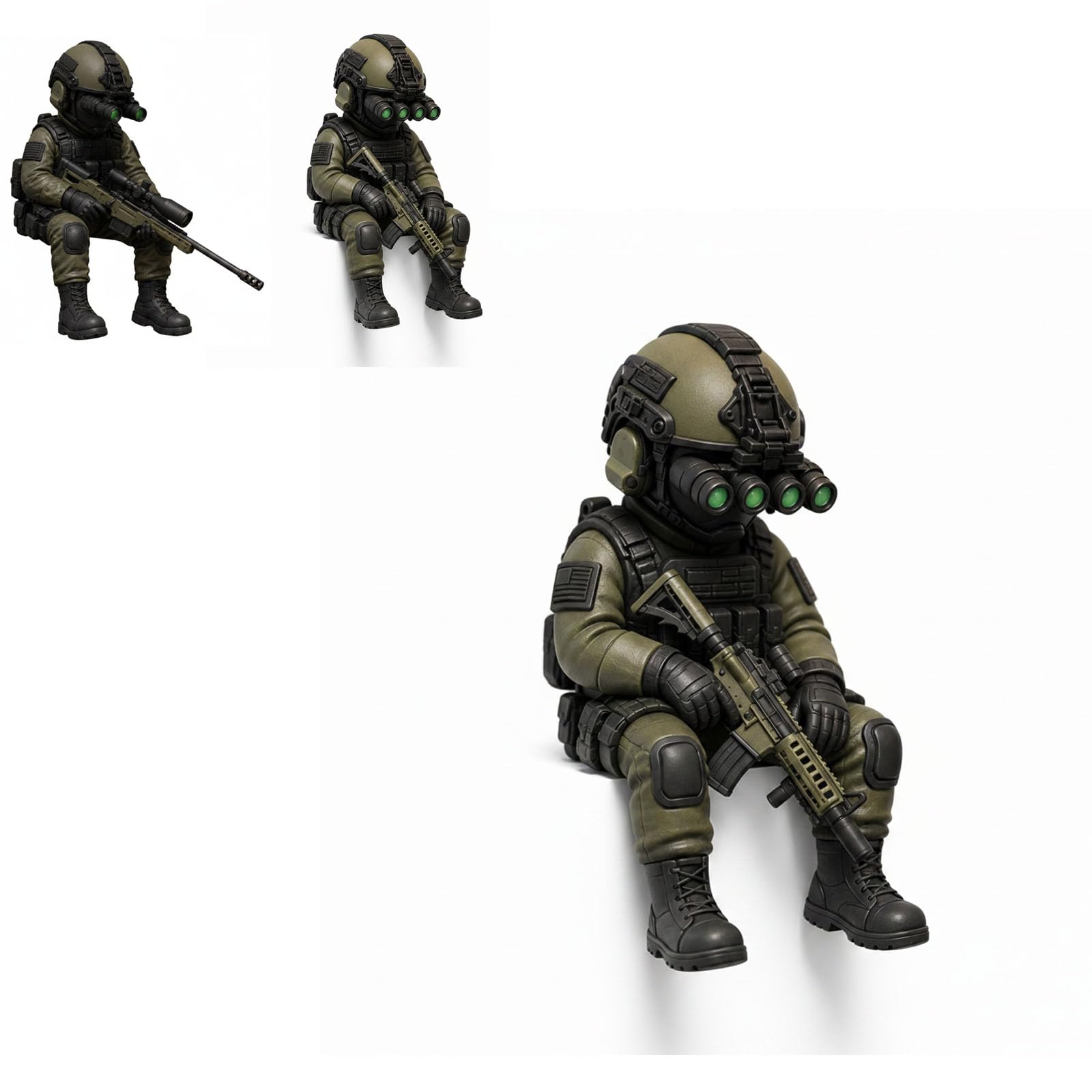 Tactical Mini Soldier Figurine,Tactical Sniper Mini Figurine,Armed Special Forces Statue,Realistic Military Soldier Decorate,Tactical Army Soldier Collectible for Military (Rifleman)