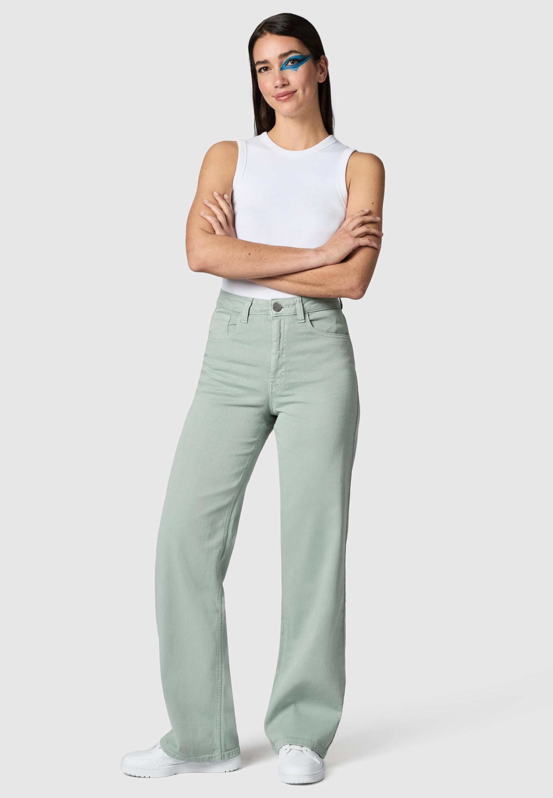 Peak Time Damen Wide-Leg Stoffhose Lange Chino-Hose mit Bio-Baumwolle (GOTS Zertifiziert) und Stretch Cyrele