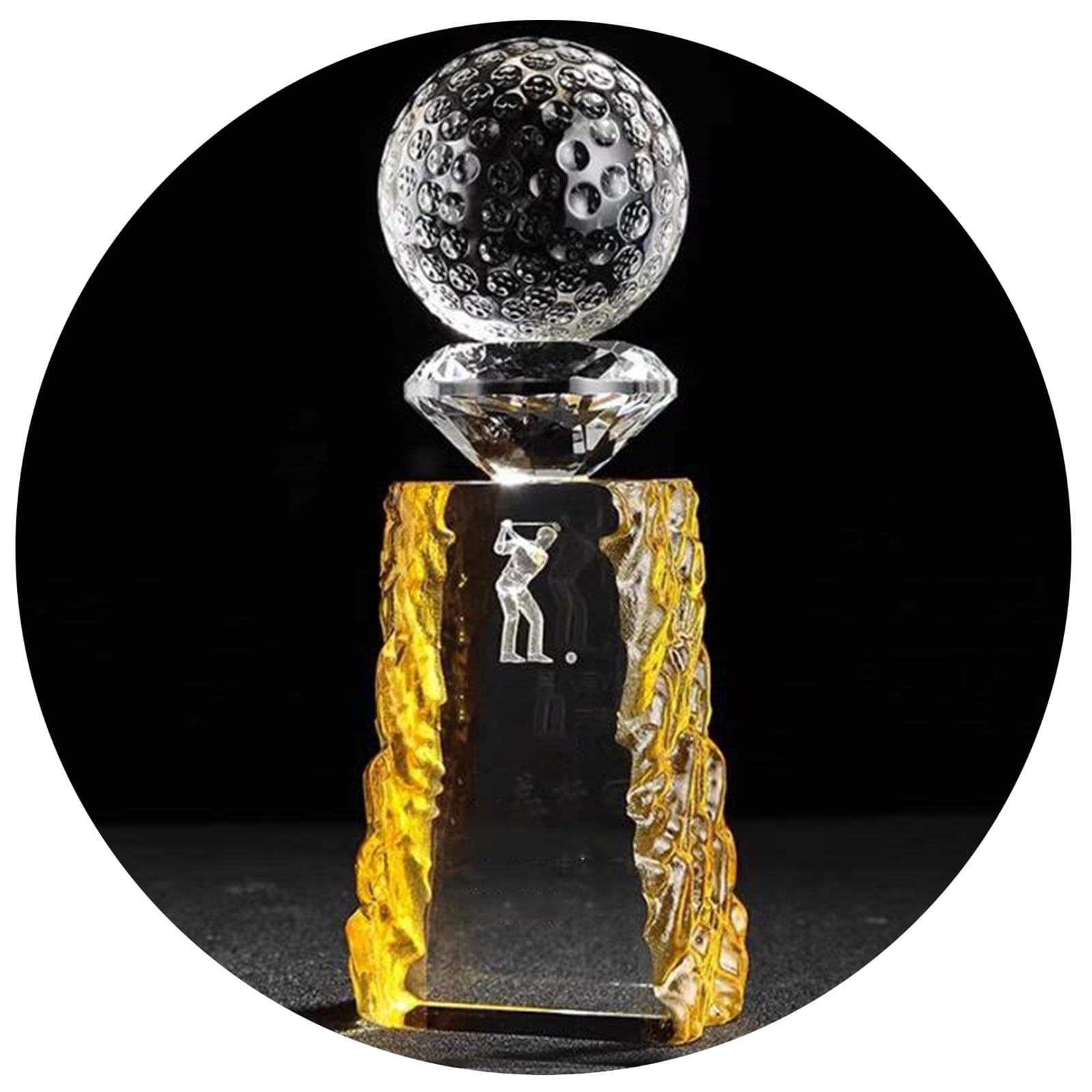 Trofeo De Cristal De Golf Premio Distancia Más Larga De Golpes Totales De Competición De Golf, Trofeo De Campeonato Regalos Y Souvenirs Eventos Deportivos Fiesta Club Golf