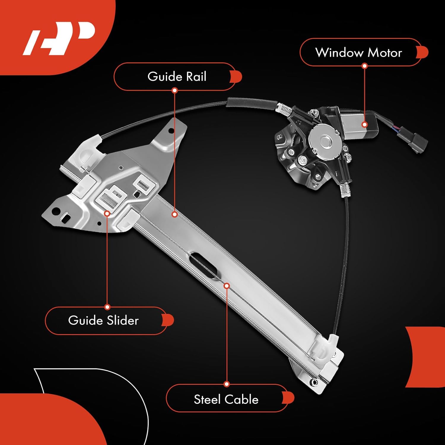 A-Premium Power Window Regulator with Motor Replacement for Chevrolet Impala 2006-2013 Impala Limited 2014-2016 Rear Right Passenger Side