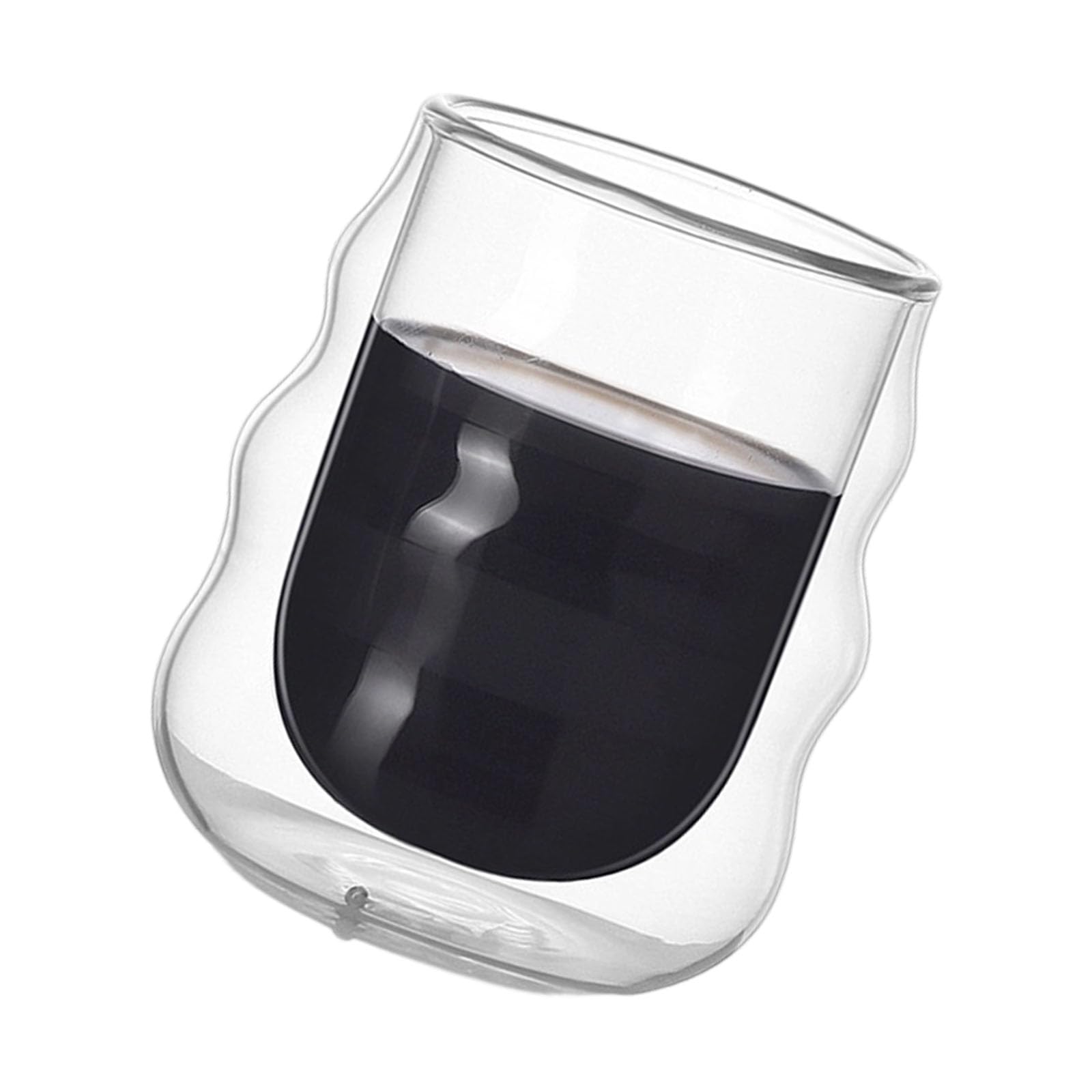 Btgghytr Walled Borosilicate Glass Cup Drinking Mug Drinkware for Tea Coffee Cold Drink Crystal