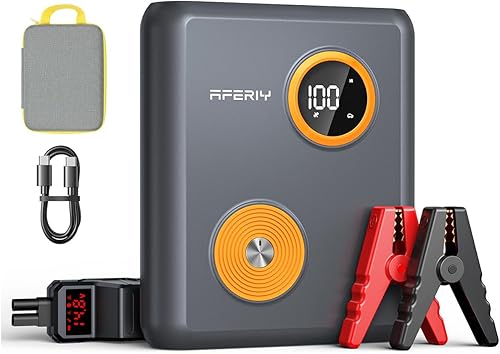 AFERIY Arrancador de iones de sodio UltraSafe de 2000 A, batería de coche de 88 Wh para gas de 6.0 L y diésel de 3.0L, caja de salto de litio de 12