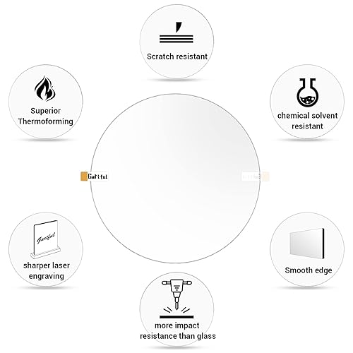 Miniatura 13 de Gartful 2 círculos de lámina acrílica transparente de 10 pulgadas, panel de discos de plexiglás de 0.12 pulgadas de grosor, tablero redondo