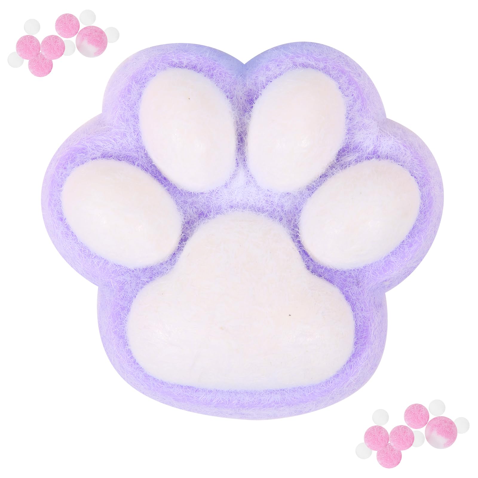 1pcs Purple Big 5in Squishy Cat Paw Squeeze Toys,Cat Paw Squishy,Cute Kawaii Squishies,Fur Ball,Jelly Kitty Funny Fidget Toys Novelty Things Suitable