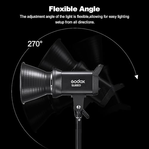 Miniatura 8 de Godox Paquete de 3 luces LED SL60IID de video, 70 W, 5600 K  200 K, iluminación de estudio de fotografía con reflector, CRI96+, TLCI97+, 8 efectos