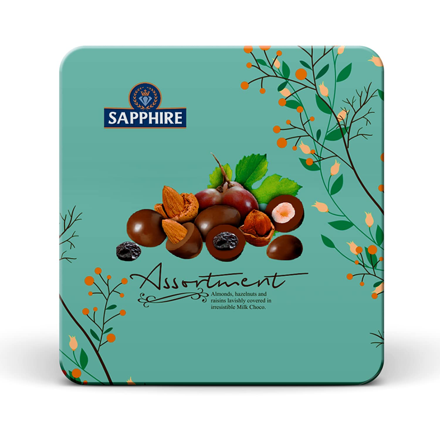 Sapphire Assorted Chocolate Coated Almond Hazelnut and Raisins Nuts