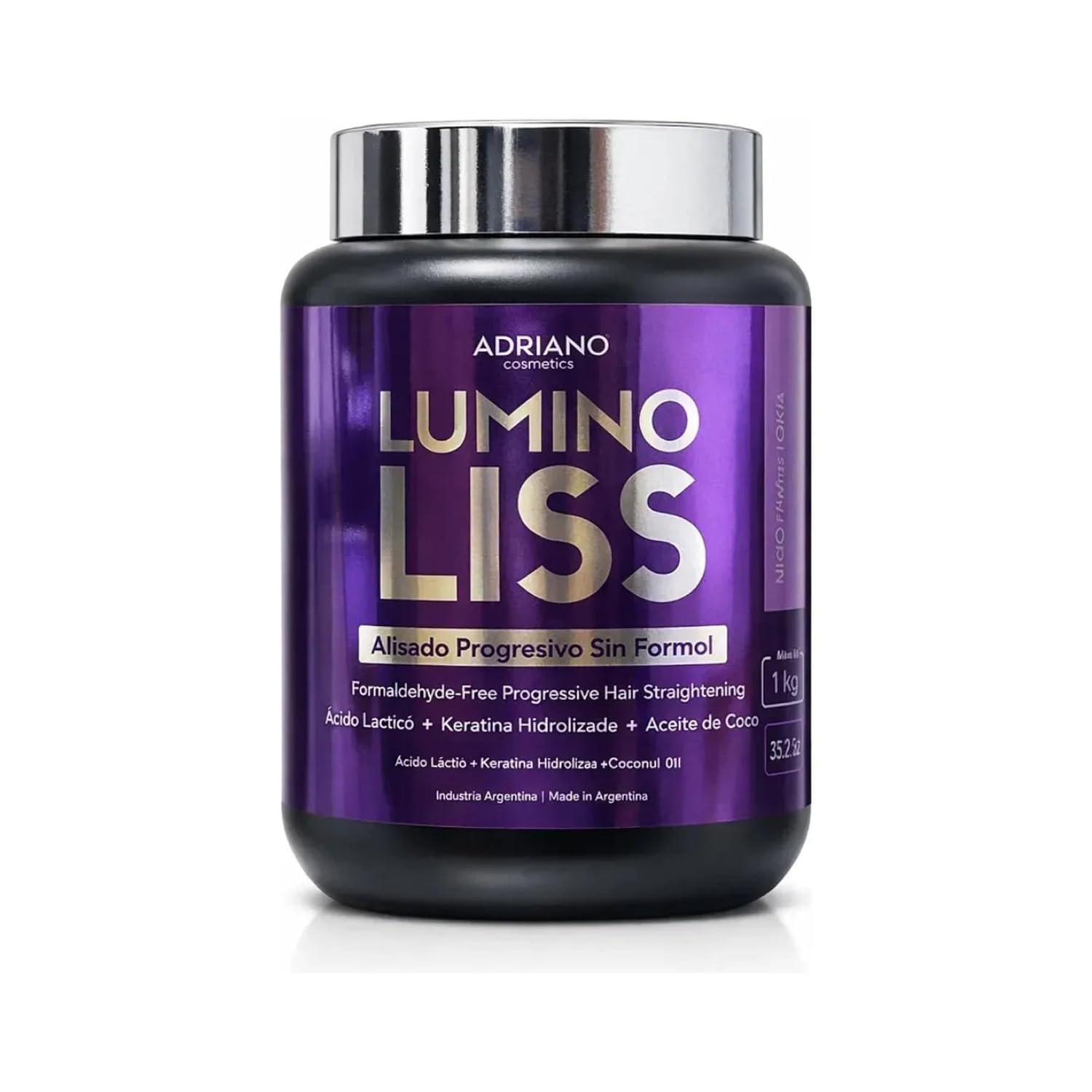 Lumino Alisado Progresivo Sin Formol - Adriano Cosméticos 1Kg - 35.2 Fl Oz